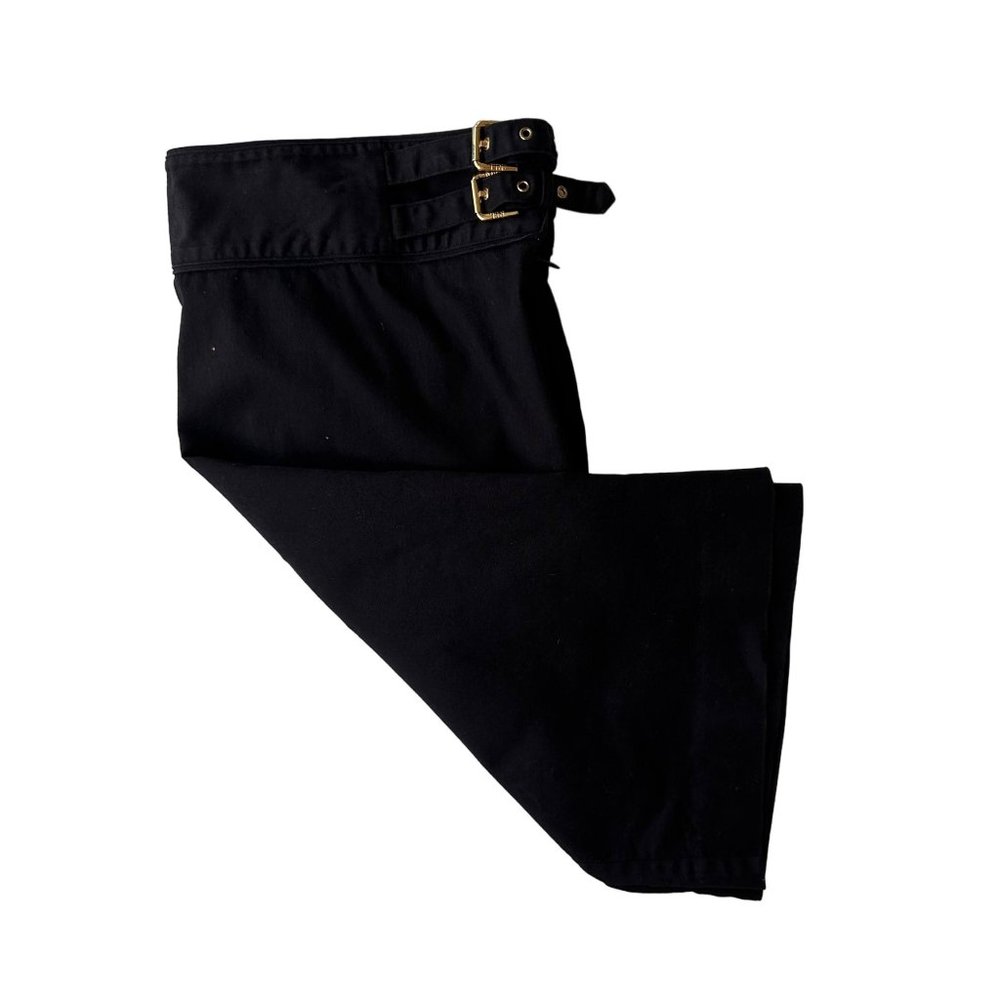 Lauren Ralph Lauren Pencil Skirt Sz M Modest Black Side Zip Double Metal…